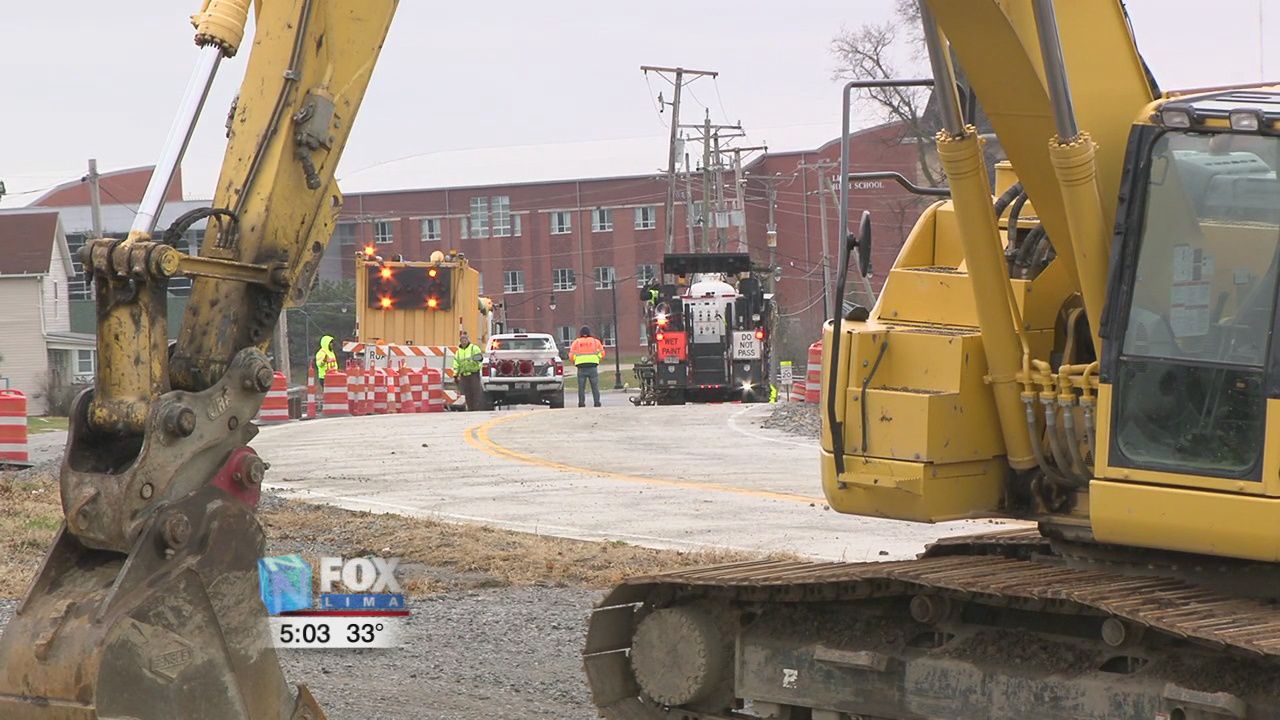 Bellefontaine Ave. closed at Elm St. to start roundabout construction